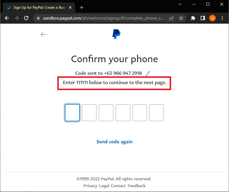 Paypal complete phone confirmation